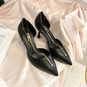 

LIMEIKE 2020 Women High Heel Sandals Zip Women Summer Shoes Fashion Sexy Party Shoes Woman Footwear