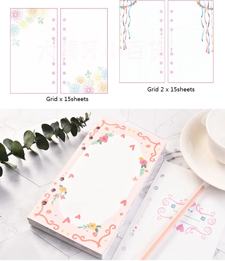A5 A6 A7 рассыпчатый лист цветной My Girl Mind Refiller Papers набор, 6 отверстий блокнот Padfolio Diy аксессуар 101 листов/202 страниц