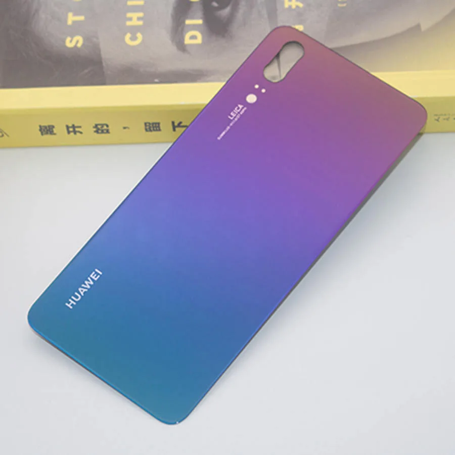 Aurora No Lens Задняя стеклянная панель для huawei P20 EML-L29 Крышка батарейного отсека задняя дверь корпус чехол для huawei P20 задняя крышка с объективом камеры EML-L09 - Цвет: Aurora No Lens