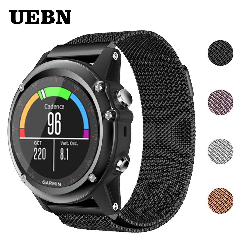 

UEBN 20mm 22mm Milanese Loop Replacement 26mm Band For Garmin fenix6/fenix5/fenix 6X/fenix 5x/fenix3/fenix 5s strap watchbands