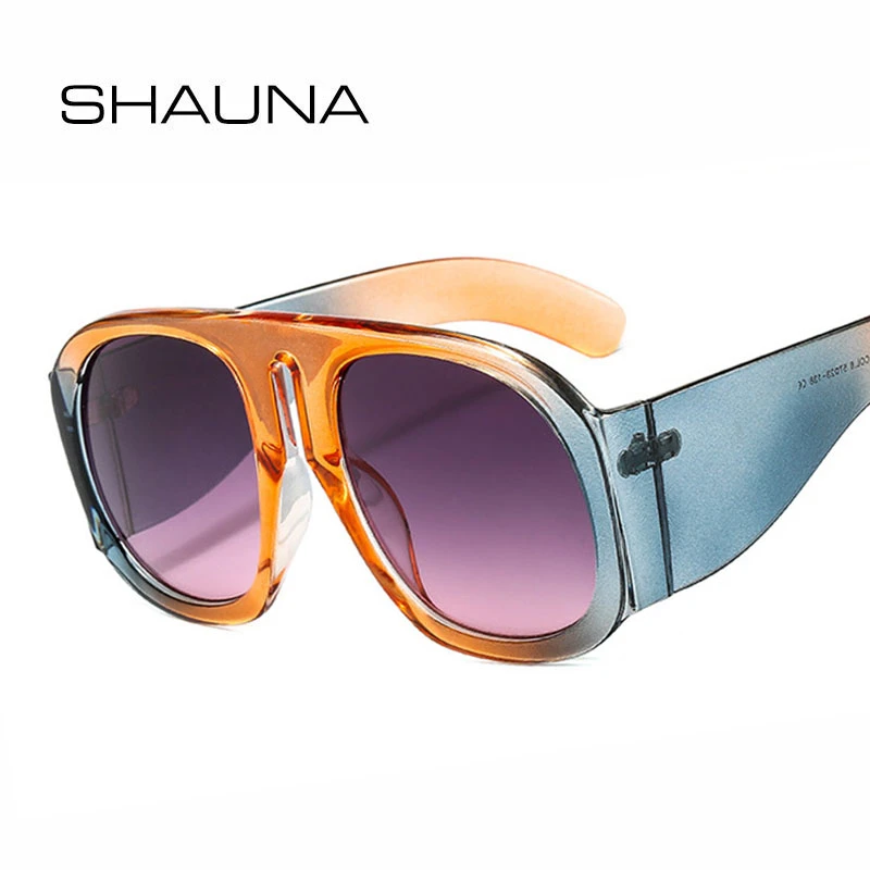 SHAUNA Oversize Gradient Colorful Frame Round Sunglasses UV400 fashion sunglasses