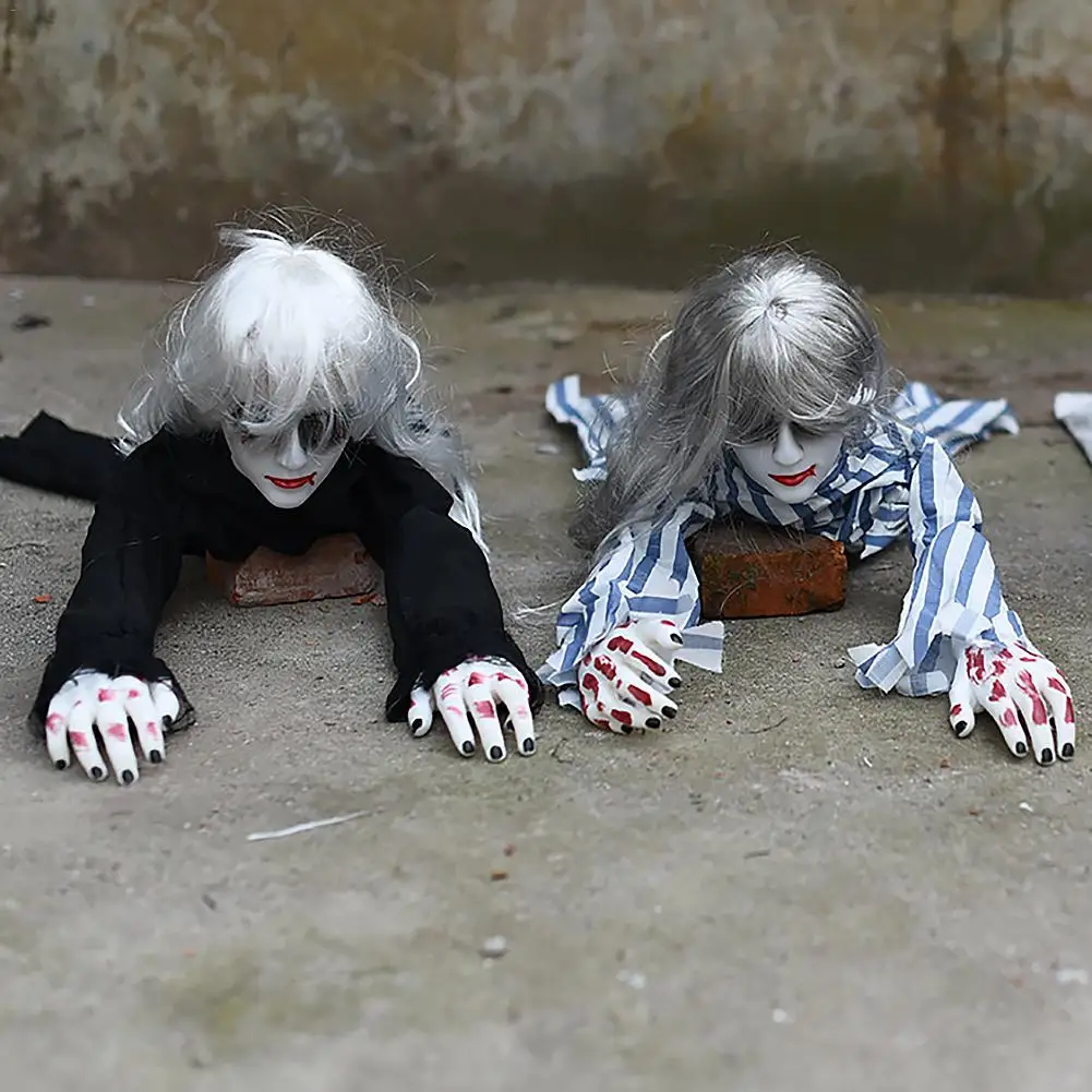

Halloween Voice-activated Electric Crawling Female Ghost Bar Secret Room Layout Prank Props for Halloween Tricks