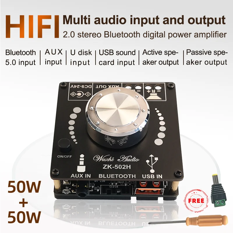 2*50 Вт Bluetooth 5 0 TPA3116D2 аудио усилитель мощности стерео 10 ~ 100 HiFi Класс D цифровая TPA3116 USB
