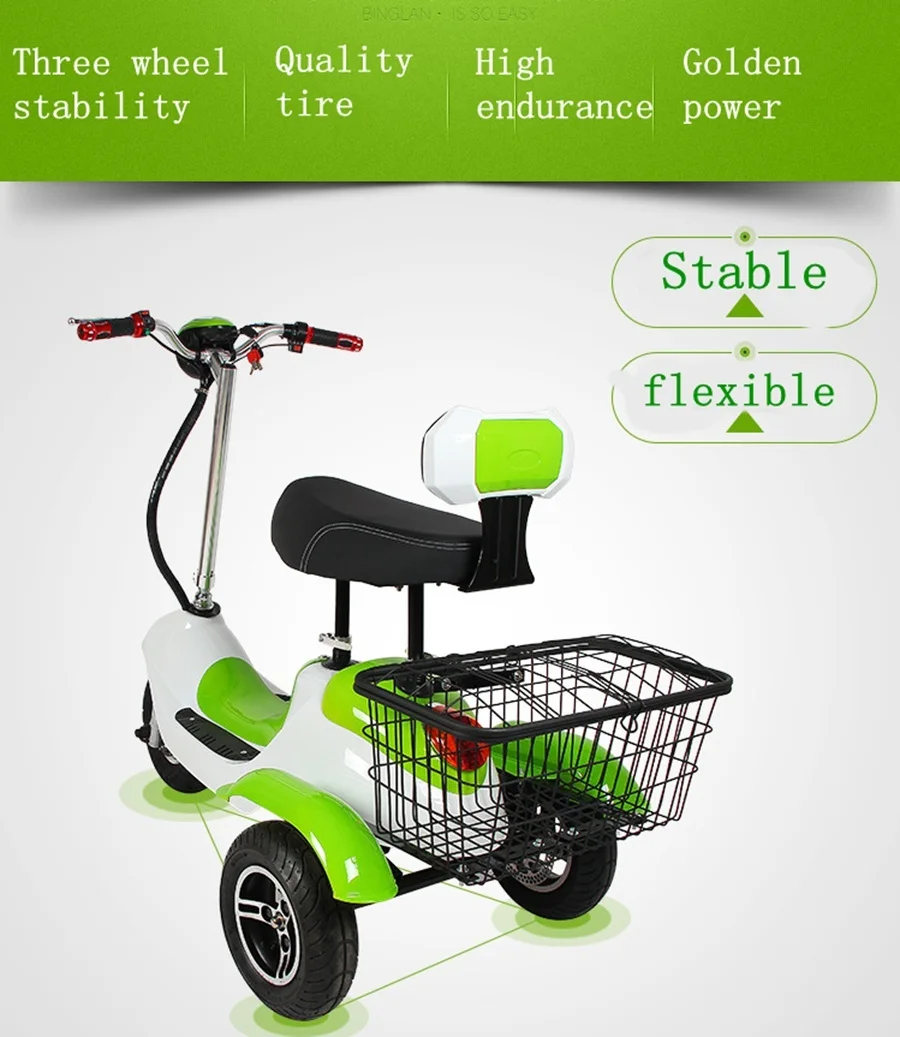 Electric Tricycle Bike Three Wheels Electric Scooters 6.5 Inch 48V 500W Portable 3 Wheel Electric Scooter Adults (19)