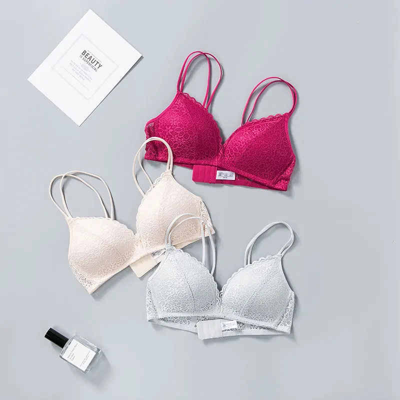 Женское кружевное легкое тонкое нижнее белье OLOMLB летнее без следов стального