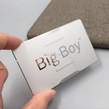 Бесплатный дизайн Заказная металлическая визитная карточка из нержавеющей стали для сувенирной металлической визитной карточки