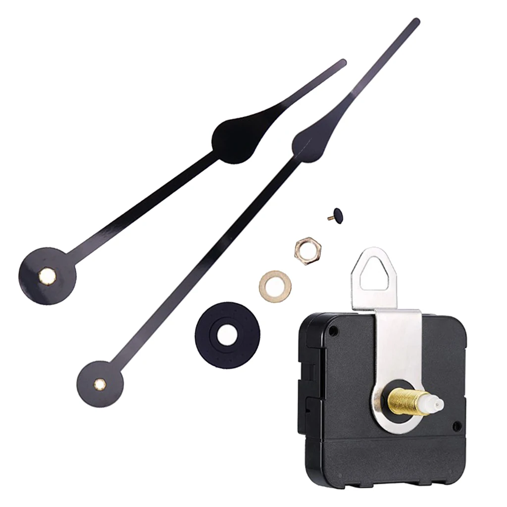 1 Set Silent Clock Black Hands Quartz Wall Clock Mechanism Movement Repair Replacement Parts Clockwork Clock Parts