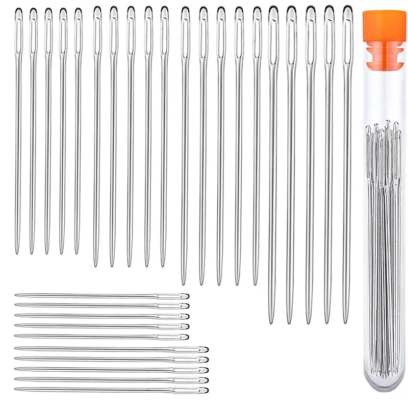 Nonvor30PCS шерсть для вязания большие глаза тупые иглы нитки шитья кожи Золотая игла