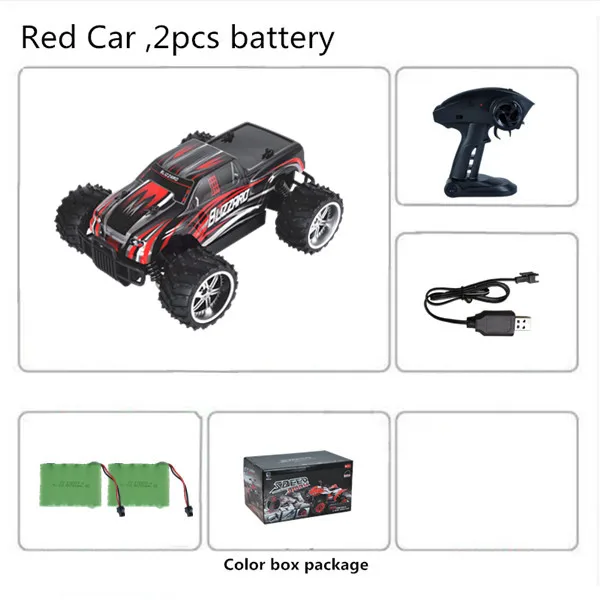 red with 2battery 2,4 пульт дистанционного управления 4WD G 1:16 высокоскоростной Багги скалолазание гоночный автомобиль RC дрейф гусеничный RC грузовик радиоуправляемый светодиодный автомобиль игрушка - Цвет: red with 2battery