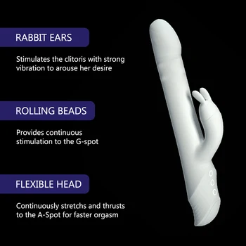 DRY WELL Rabbit Vibrator G Spot Sex Vibrators for Women Blended Orgasm Rotate Beads Clitoris Stimulator Waterproof Dildo 3