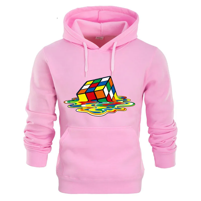 Мужские толстовки, новая весенне-осенняя модная Толстовка Rubik's Cube с принтом, мужские повседневные толстовки, Мужская теплая и велюровая Толстовка