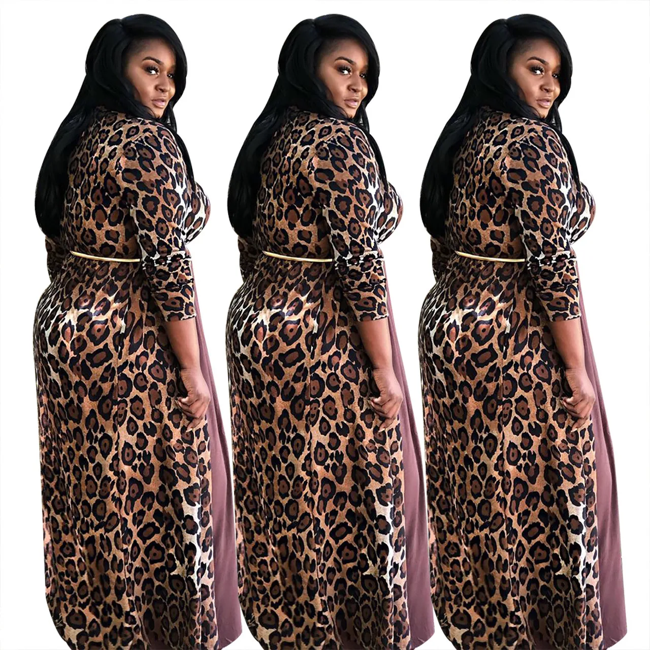 New windbreaker women's fashion temperament long-sleeved leopard print cardigan front jacket jacket blusas women's