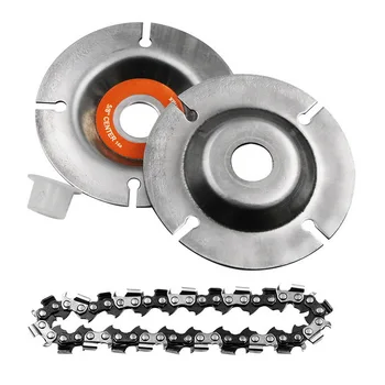 

5 Inch Chain Grinder Chain Saws Disc Woodworking Chain Plate Tool 5 Inch Multi-Functional Wood Carving Disc Angle Grinding Tool