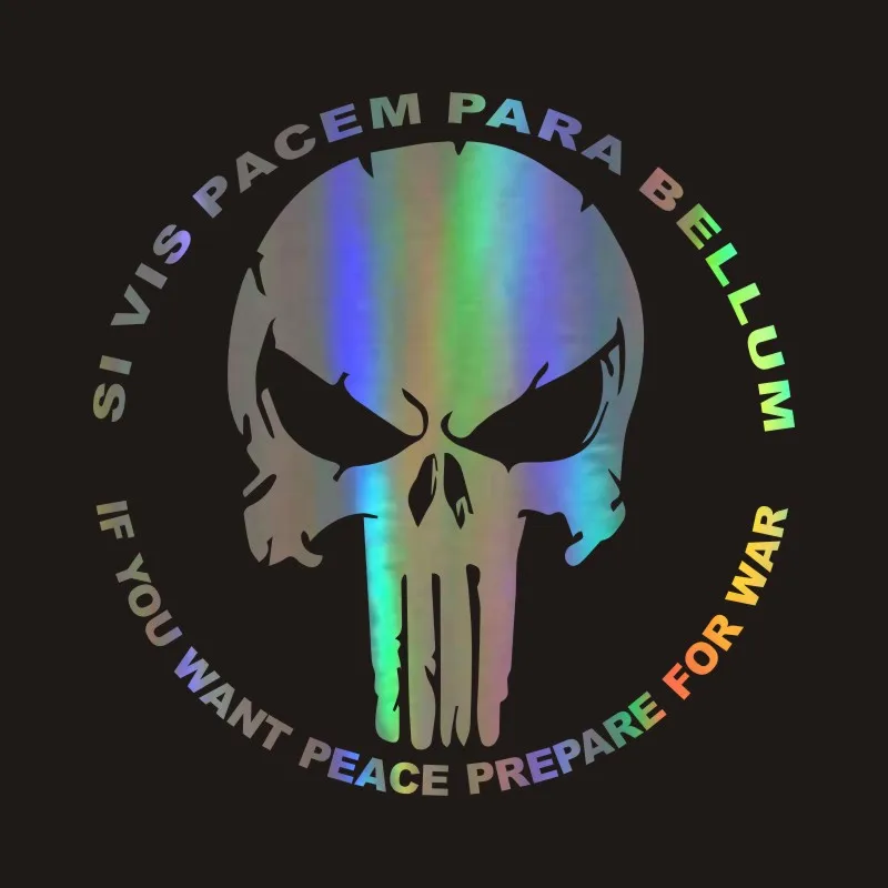 

Punisher Skull Sticker Car Body Sticker 3D Car Cartoon KK Vinyl Sticker Reflective Car Decal Wholesale Car Styling Accessories