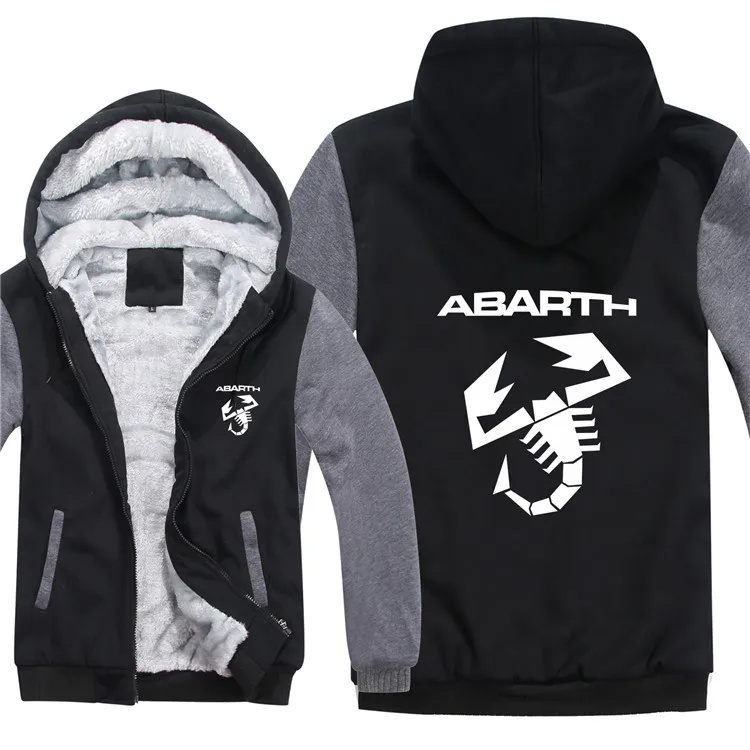 Abarth толстовки Мужская куртка зимняя высококачественная мужская повседневная шерстяная подкладка флис Abarth мужские толстовки с капюшоном - Цвет: as picture