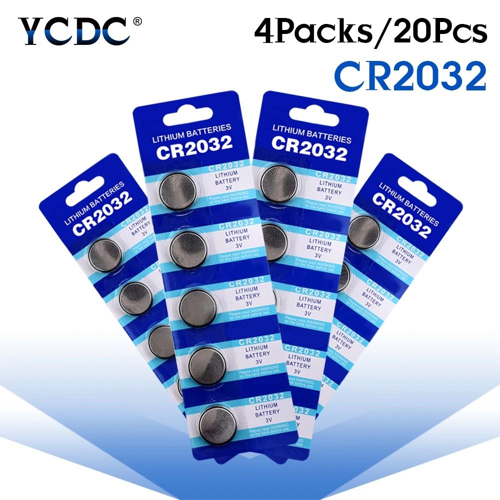 20x CR2032 3V Button Battery Coin Cell Li-ion 2032 ECR2032 CR2032 DL2032 Coin Cell Batteries For Watch Motherboard Toy