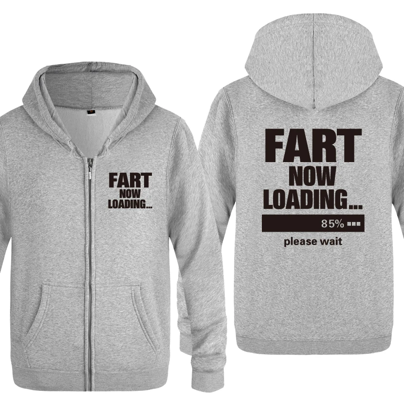 Fart Loading 85% Pub Jokes забавные креативные толстовки мужские мужские флисовые кардиганы на молнии толстовки с капюшоном
