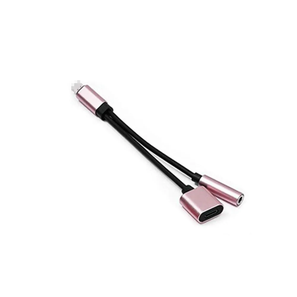 2 в 1 Наушники 3,5 мм разъем Aux кабель двойной USB сплиттер аудио адаптер для iphone X 7 8 XR XSMAX поддержка вызова кабель Lighting - Цвет: iPhoneRG