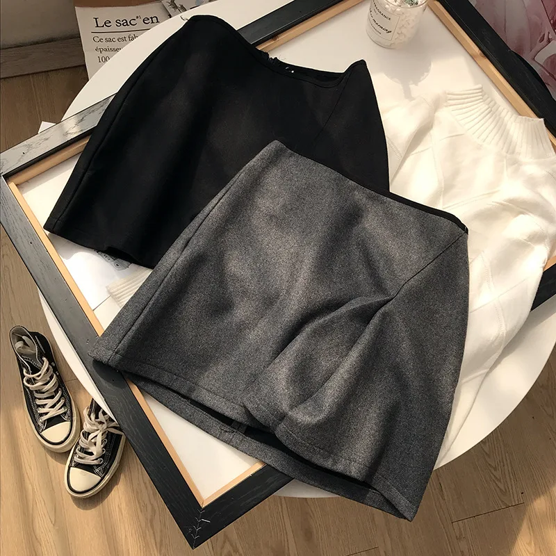 

Stock Women's Dress Processing Autumn Korean-style Solid Color Versatile Skirt Elegant Hong Kong Flavor Short Skirt 11.1