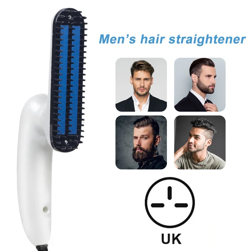 style 3 uk plug Многофункциональный выпрямитель для бороды, электрическая расческа для бороды, мужской выпрямитель для волос, расческа для бороды, быстрый стайлер для волос для мужчин VIP - Цвет: style 3 uk plug