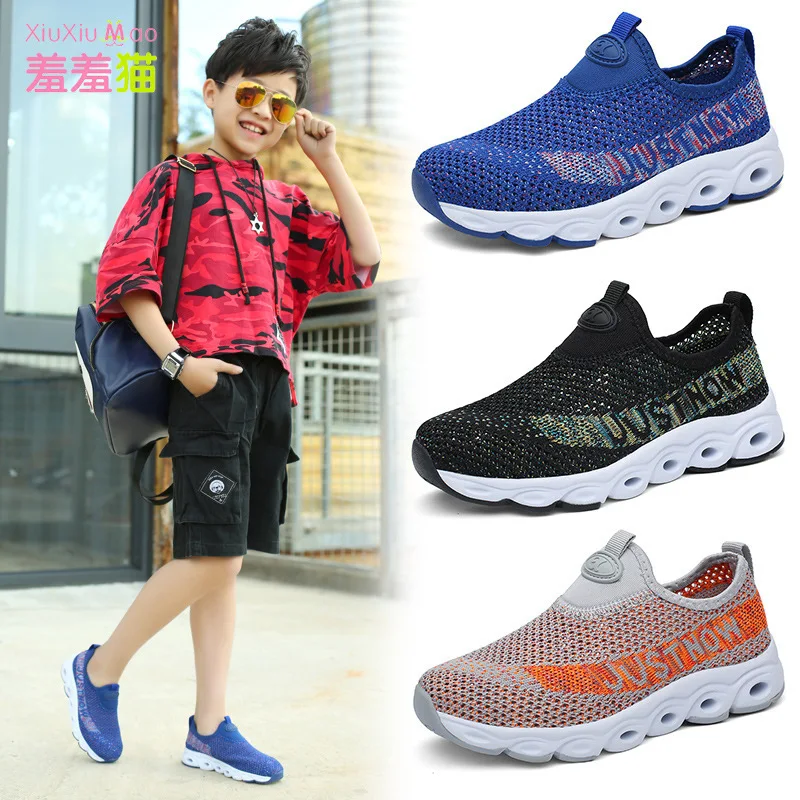 

2019 New Style Breathable BOY'S Shoes Spring And Summer Mesh Children Sports Shoes Big Boy Casual Shoes Mesh Shoes Slip-on
