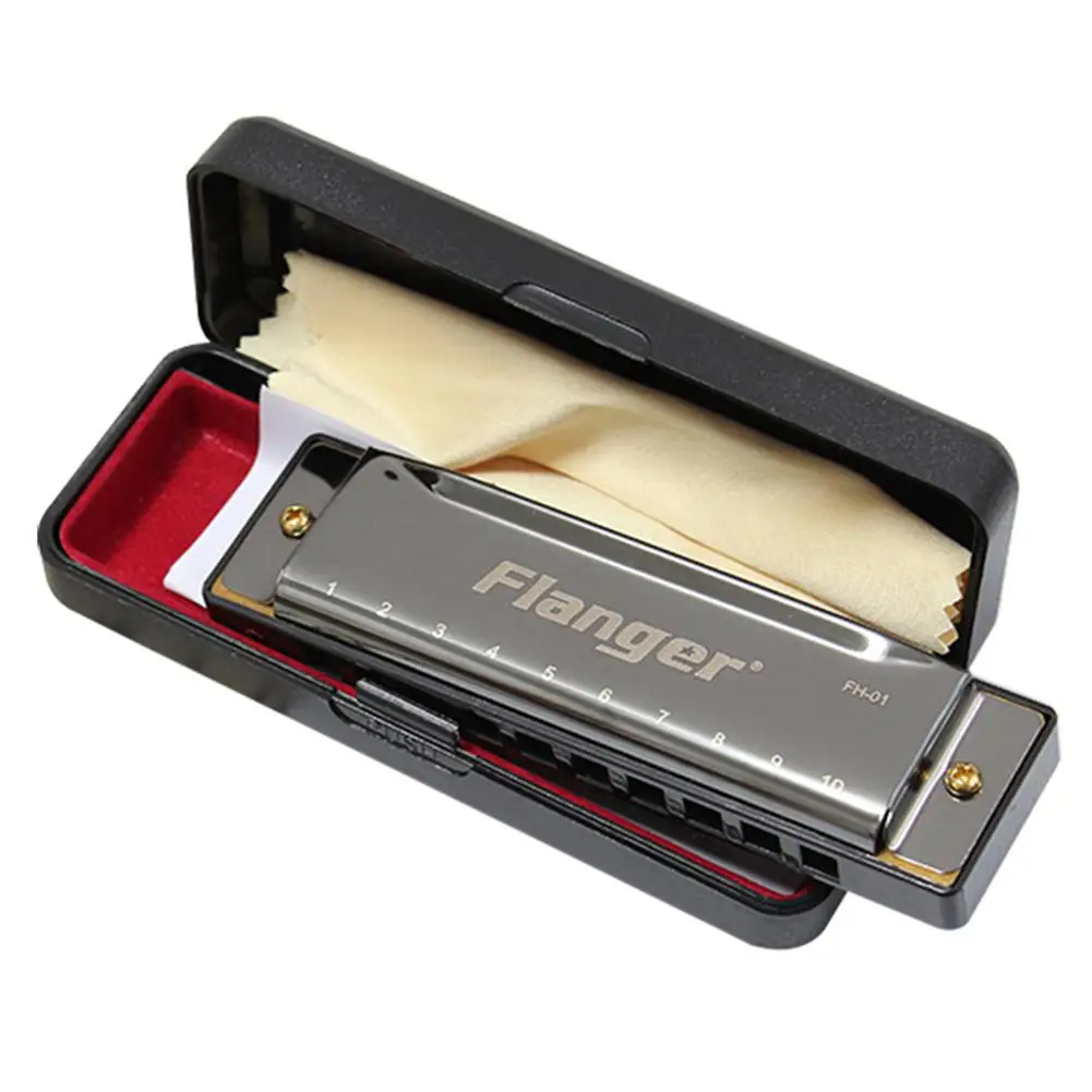 Flanger 10 отверстий 20 C тон диатонический Блюз гармоника Стандартный рот ключ орган с