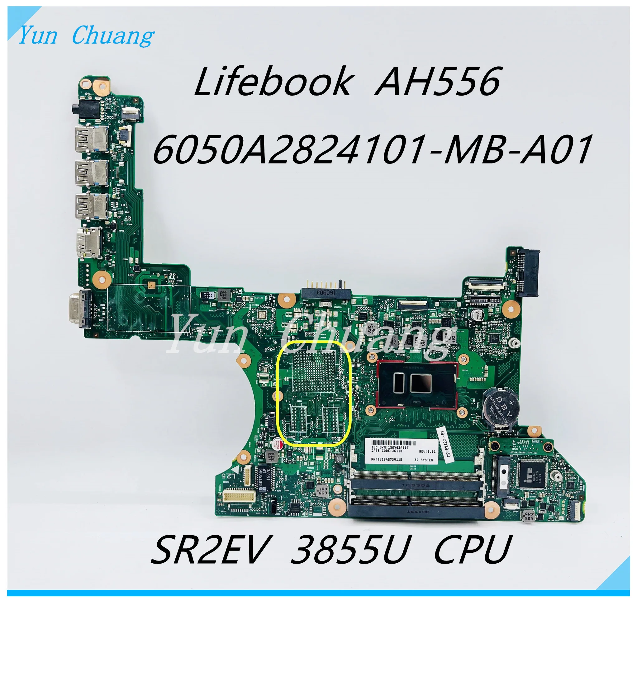 Adzam6050a2824101mba01 Motherboard For Fujitsu Lifebook Ah556 Laptop