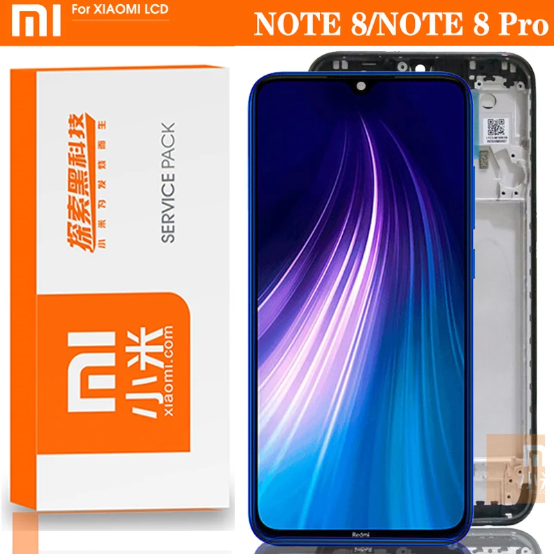 Оригинальный дисплей 6 53 дюйма с рамкой для Xiaomi Redmi Note 8 Pro ЖК сенсорный экран