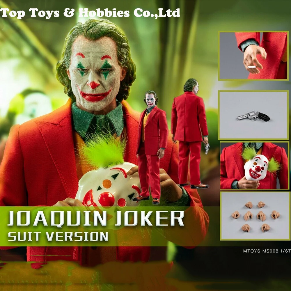 

In stock FULL SET FIGURE doll 1/6 MTOYS ms008 The Comedian 1/6 Joker Clown Joaquin Action Figure With Mask Set
