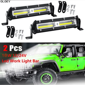 

Car Work Light 2PC/1PC LED Light Bar Spot Flood Worklight 18W Bright White Lighting For Off Road Truck Tractor ATV Fog Lamps