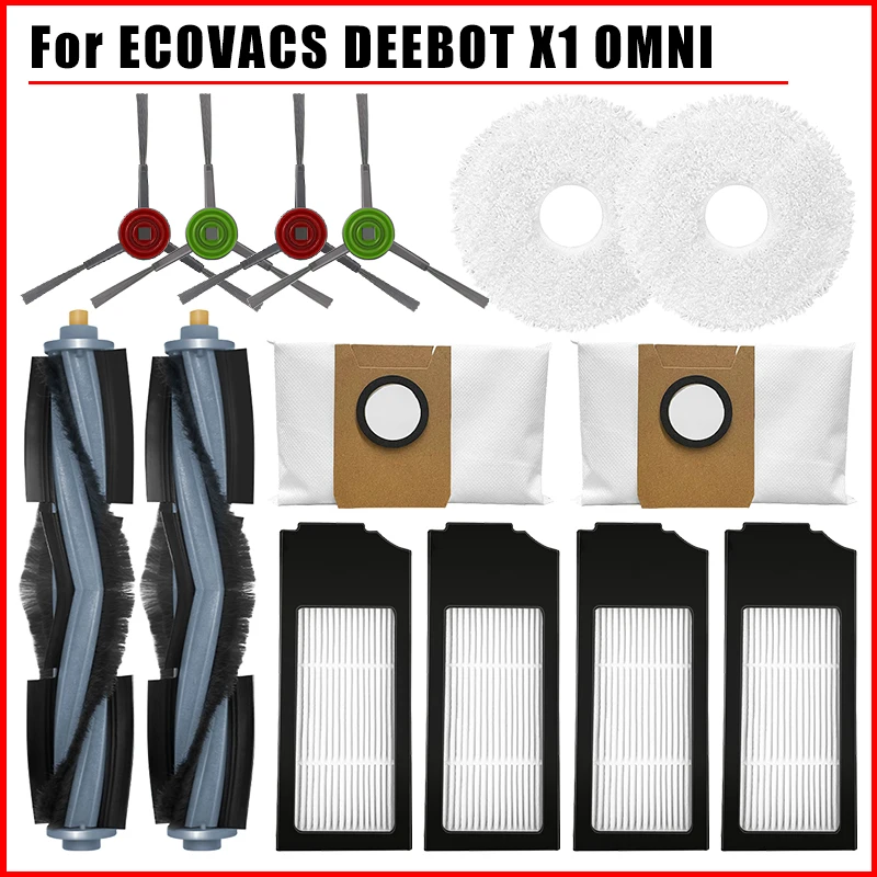 

Filter Main Side Brush Mop Cloth Rag Dust Bag Spare Parts For Ecovacs Deebot X1 TURBO / OMNI Robot Vacuum Cleaner Accessories