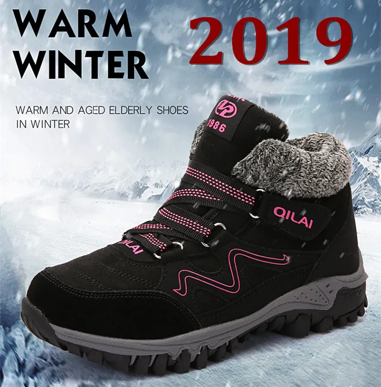 Г. Новые женские зимние ботинки из замши повседневные теплые плюшевые женские ботинки водонепроницаемые ботильоны обувь на плоской подошве, большие размеры 35-42