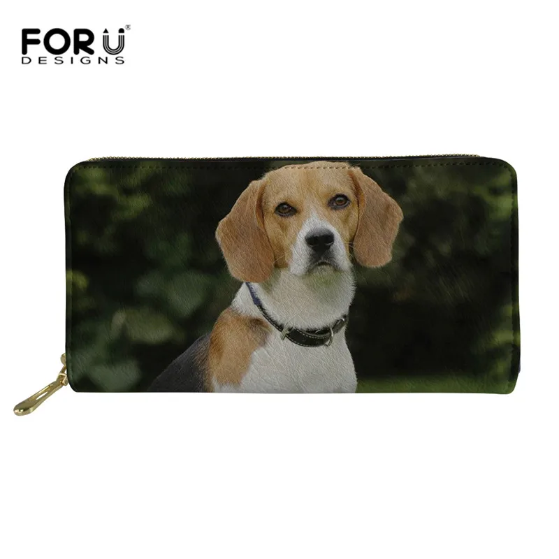 FORUDESIGNS индивидуальные Beagle длинный женский кошелек женский, Клатч кожаный женский кошелек держатель для карт сумка для денег телефона