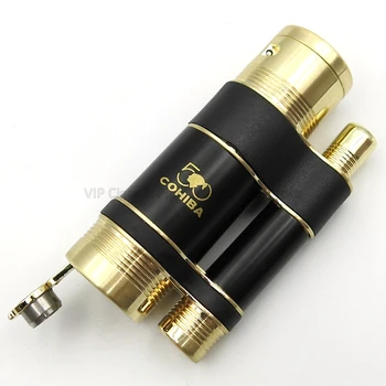 

Cohiba Metal Cigar Cigrette Lighter 3 Torch Flame Jet Lighter Windproof Lighter Adjustable Flame With Gift Box Smoking Tool