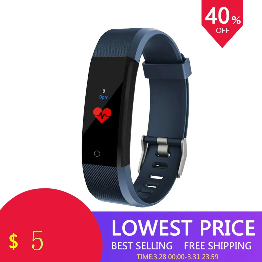 

NEW 115Plus 0.96 inch Color Screen Smart Bracelet Sport Smart Watch Blood Pressure Exercise Dynamic Heart Rate Monitoring Step C