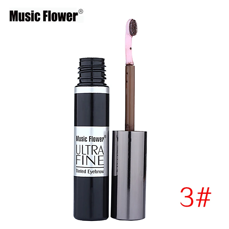 Music Flower 4 цвета карандаш для бровей кремовый оттенок Гель для макияжа брови, тушь для ресниц и бровей 3D карандаш для бровей с новым дизайном Кисть для макияжа - Цвет: 03 Black