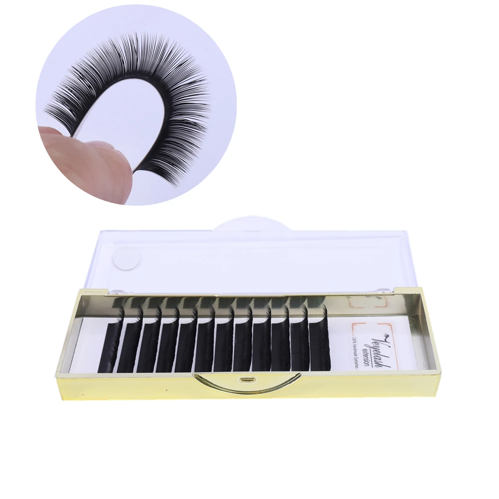 

1 trays set, 0.03 0.05 0.07 0.10 0.15mm Thickness silk eyelashes , C D DD curl,12lines/tray, faux mink eyelash extension