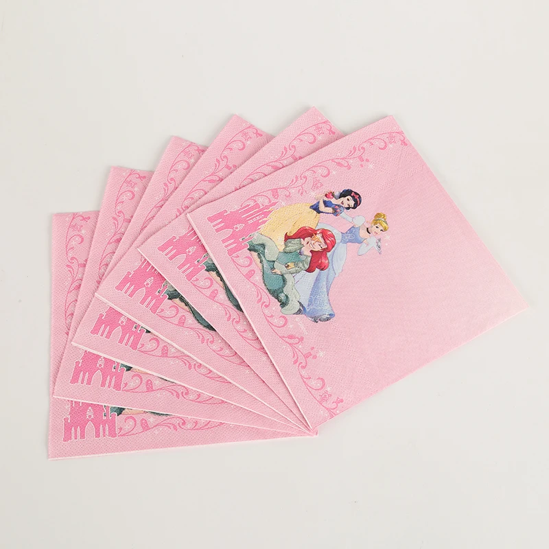 10pcs Napkins Вечерние скатерти в стиле Принцессы Диснея, 1 шт., украшения для вечеринок на день рождения, украшения для вечеринок на день рождения - Цвет: 10pcs Napkins