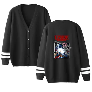 

Stranger Things v-neck Cardigan Sweater men/women Hot Fashion Casual hip hop Sweater stranger things Popular Black casual tops