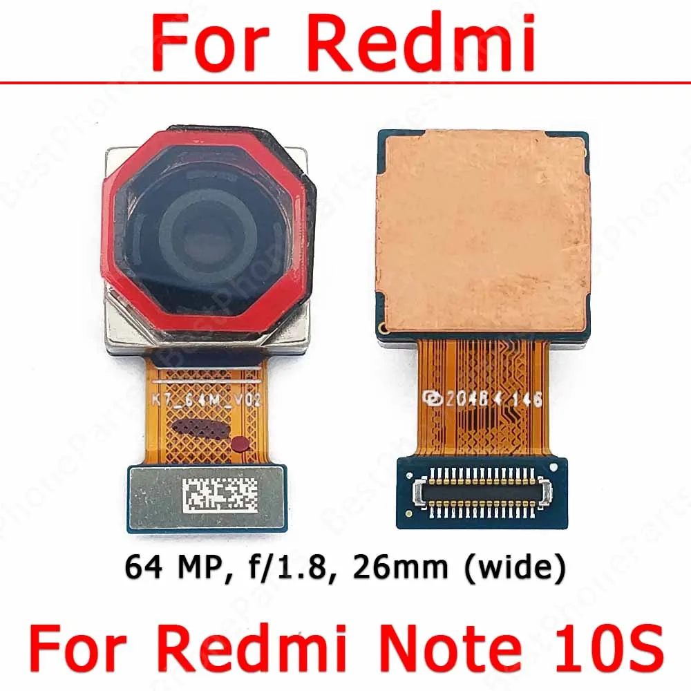 Mobile Phone Camera Module Rear Camera Xiaomi Redmi Note 10S Backside Back Camera Module 64MP Flex Repair Replacement Spare Parts
