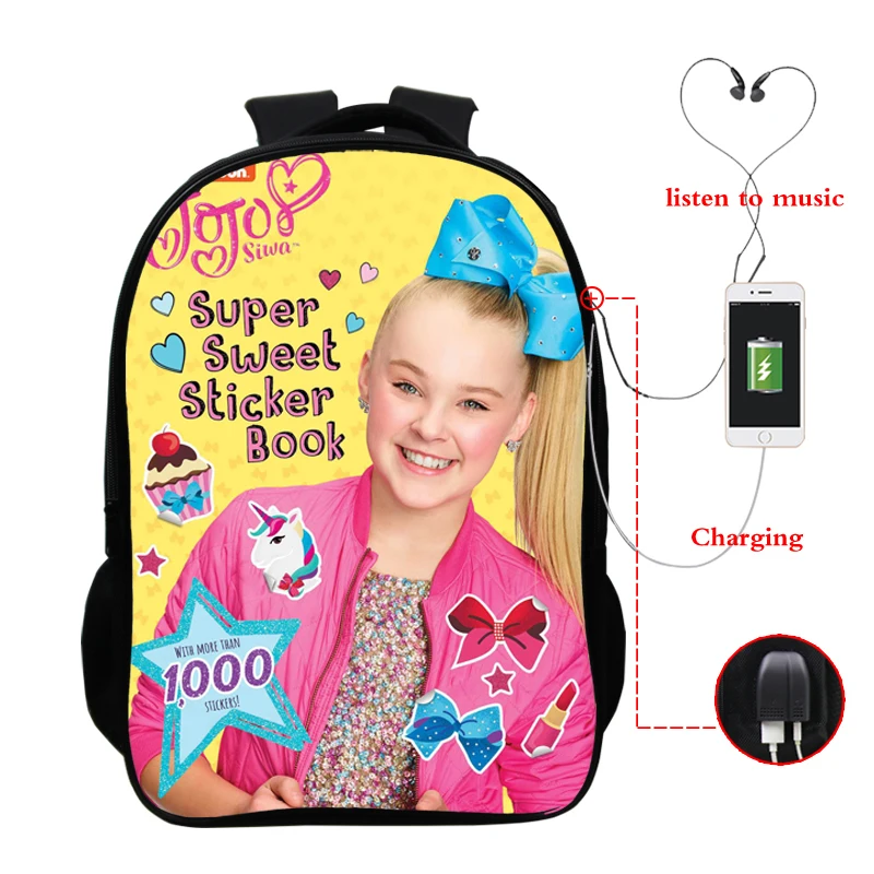 Школьная сумка JoJo siwa для девочек рюкзаки с USB школьная и мальчиков детская