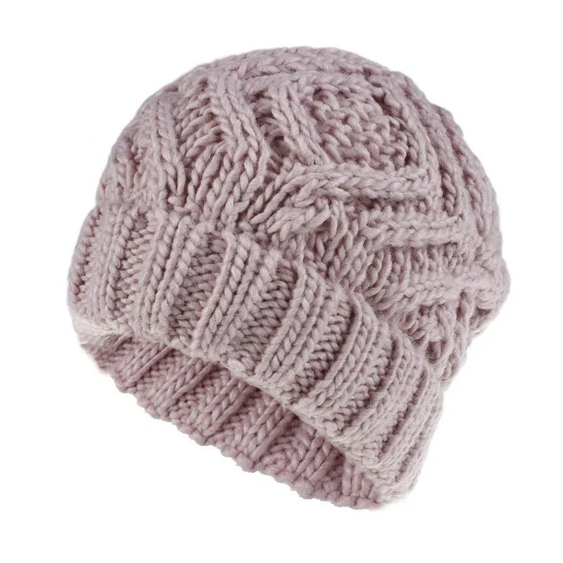 pink hat Модная вязаная шапка, зимние шапки для женщин, czapka zimowa gorros mujer invierno bonnet, теплая шапка для девочек, muts czapka zimowa - Цвет: pink hat