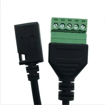 

Solderless USB Connector USB mini 5P Mini Female Green Solderless Terminal Cable Data Cable Power Cord