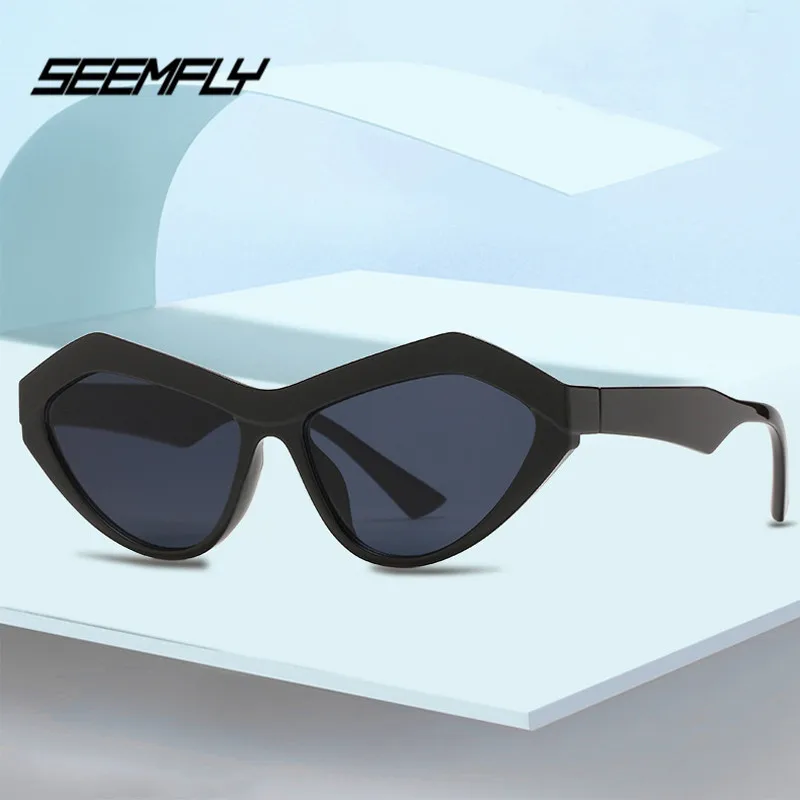 

Seemfly New Vintage Fashion Cat Eye Sunglasses Female Irregular Candy Color Sun Glasses Outdoor Traveling Shades Eyewear UV400