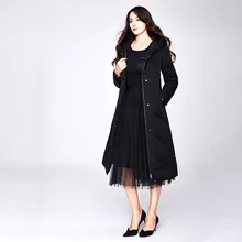 Зимний женский пуховик, длинный, Сверхлегкий, натуральный, пуховый, роскошный, высокое качество, женский пуховик на утином пуху#99111