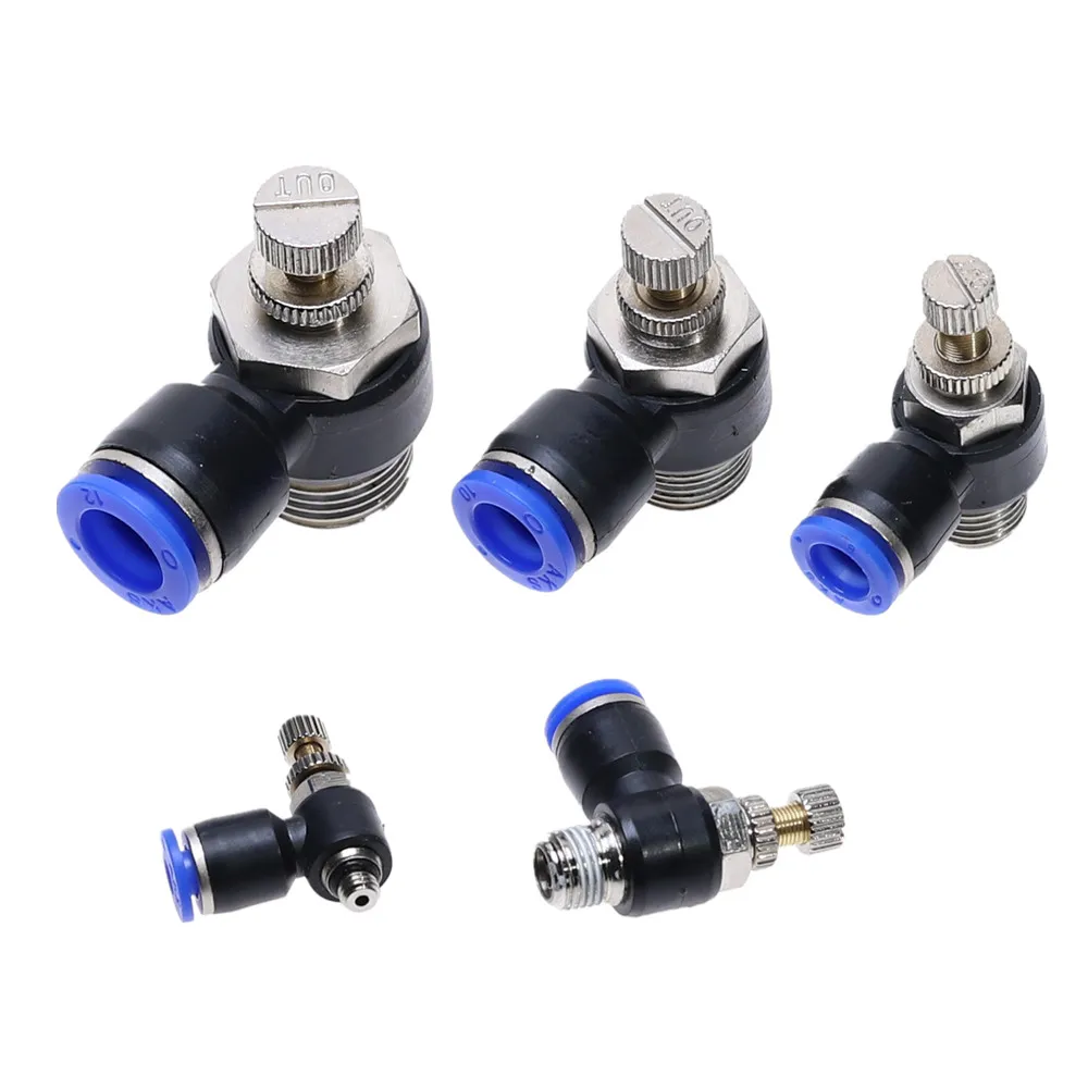 10-12mm Fast-Connection-Pneumatic-Fitting Air-Speed M5 SL 4 6 8 Regulating-Valve-Throttle-Valve