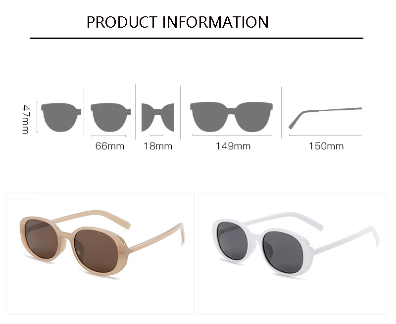 SPH 0 -0.5 -0.75 To -6.0 Women Oval Prescription Sunglasses Polarized Anti-Glare Tea Lens Minus Degree Nearsighted Spectacles