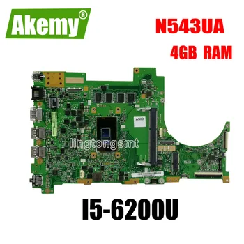

N543UA Laptop motherboard For Asus N543UA N543U N543 Test original mainboard 4G RAM / I5-6200U CPU 90NB09W0-R00010