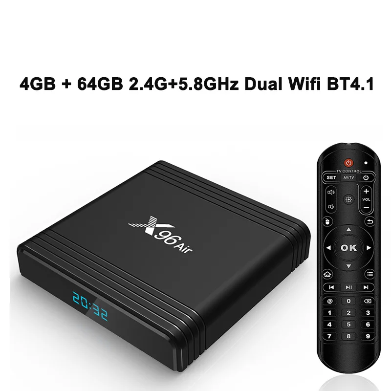 X96 Air Smart tv Box Amlogic S905X3 4 ГБ 32 ГБ 64 ГБ Android 9,0 tv BOX 2,4G& 5G wifi Netflix 1080P 8K 4K телеприставка поддержка Plex - Цвет: 4G 64G IR Remote