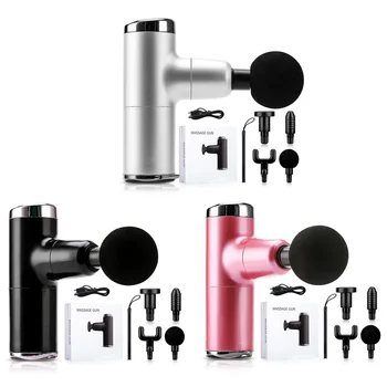 

Mini Muscle Massage Gun Cordless Handheld Electric Deep Tissue Massager Therapy Tool with 4 Different Heads for Athlete